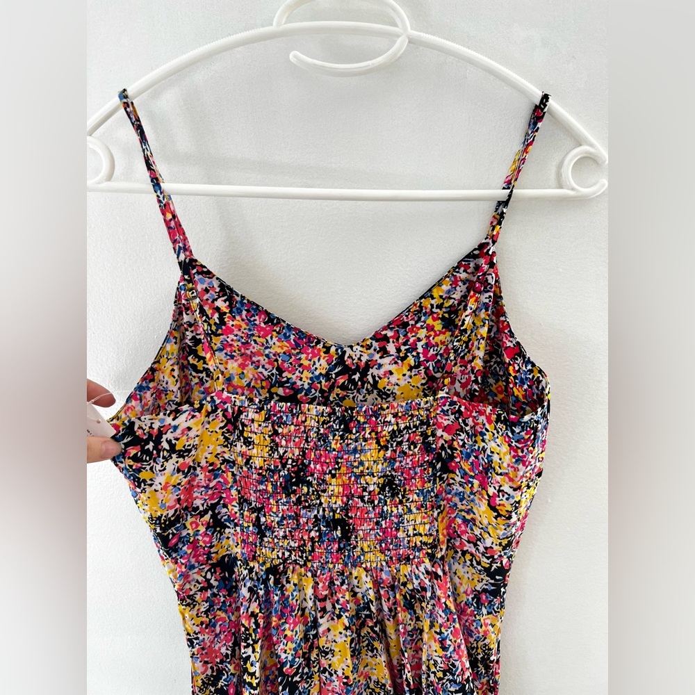 Multicolor Abstract Gap Spring Summer Dress with Spaghetti Straps XS - Picture 6 of 9